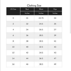 Pretty Little Thing Size Chart